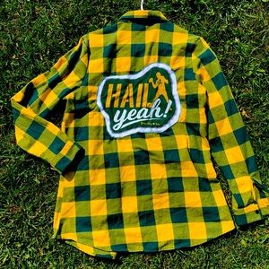 Green Bay Packers upcycled flannel